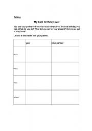 English worksheet: Birthday