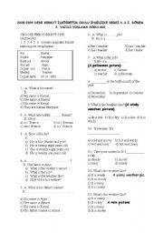 English Worksheet: 6th grade 1st term 3rd exam page1