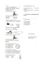 English worksheet: 6th grade 1st term 3rd exam page2