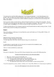 English Worksheet: Idioms