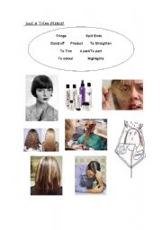 English worksheet: hair styling