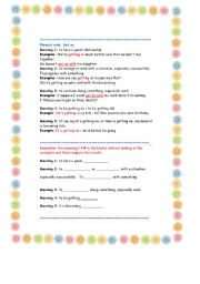 English worksheet: get on - meanings