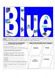 English Worksheet: Blue Things