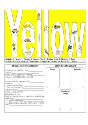 English Worksheet: Yellow Things 