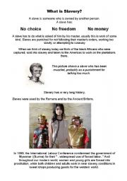 English Worksheet: What is slavery?