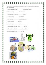 English Worksheet: too and enough