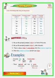 English Worksheet: personal pronouns