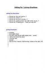 English Worksheet: directions - expressions