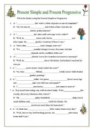 English Worksheet: Present Simple or Present Progressive