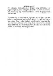 English Worksheet: Speaking activity