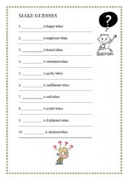 English worksheet: Make guesses about each other