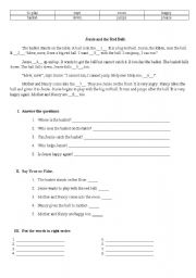 English worksheet: Listening text and tasks