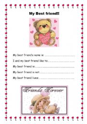 English Worksheet: My best Friend!