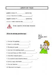 English Worksheet: Question Tags