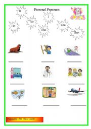 English worksheet: personal pronouns