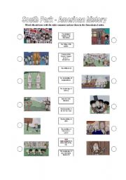 English Worksheet: SOUTH PARK - American History