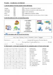 Travels worksheet