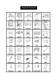 Household Items Pictionary - ESL worksheet by serkanserkan