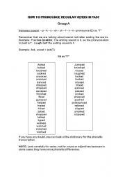 English Worksheet: How to pronounce verbs in simple past