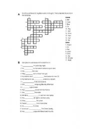 English worksheet: Simple past Crossword (Irregular verbs)