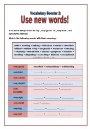 Vocabulary booster 2 - Synonyms - You dont always have to say 