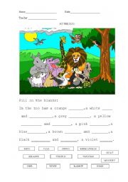 English Worksheet: At the zoo.