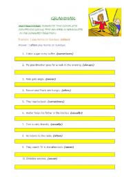 English Worksheet: adverbs of frequency / simple present