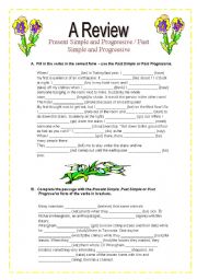 A Review -  basic tenses - Two pages