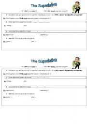 English worksheet: the superlative