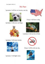 English Worksheet: My pact : I promise I will ...
