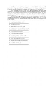 English worksheet: reading comprehension