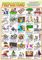 English Worksheet: PREPOSITONS - REVIEW