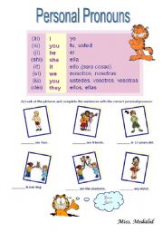 English Worksheet: Personal Prnouns