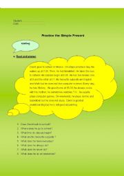 English Worksheet: PRESENT SIMPLE