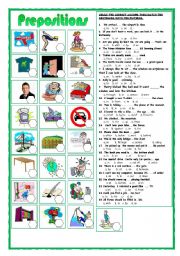 English Worksheet: Prepositions