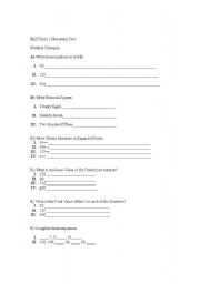 English Worksheet: Grade 3 Numeracy