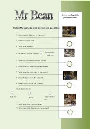 English Worksheet: Mr Bean test