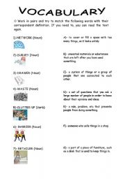 English worksheet: Vocabulary related to 