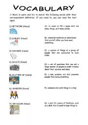 English Worksheet: Vocabulary related to 
