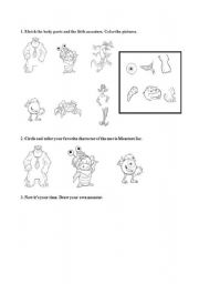 English Worksheet: Video Activity - Monsters Inc.