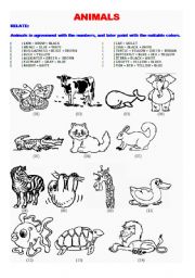 English Worksheet: ANIMALS - RELATE