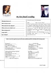 English Worksheet: My best friends wedding