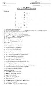 English worksheet: The Magnificent Mango (Reader) Test