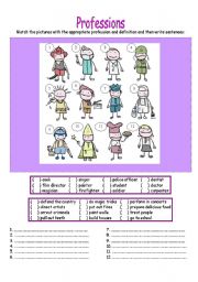 English Worksheet: Professions