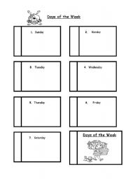 English Worksheet: Days of the Week. Book