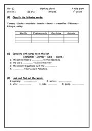 English worksheet: A nile diary 