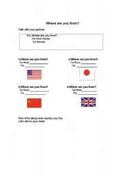English Worksheet: Where are you from