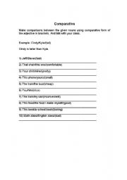 English worksheet: comparative sentence