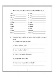 English worksheet: Simple Present and Past Tense Exercise