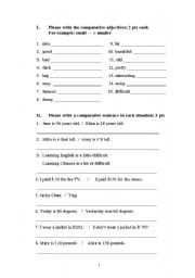 English worksheet: Comparative / Infinitive and Gerund / Possessive and Pronoun Exercise